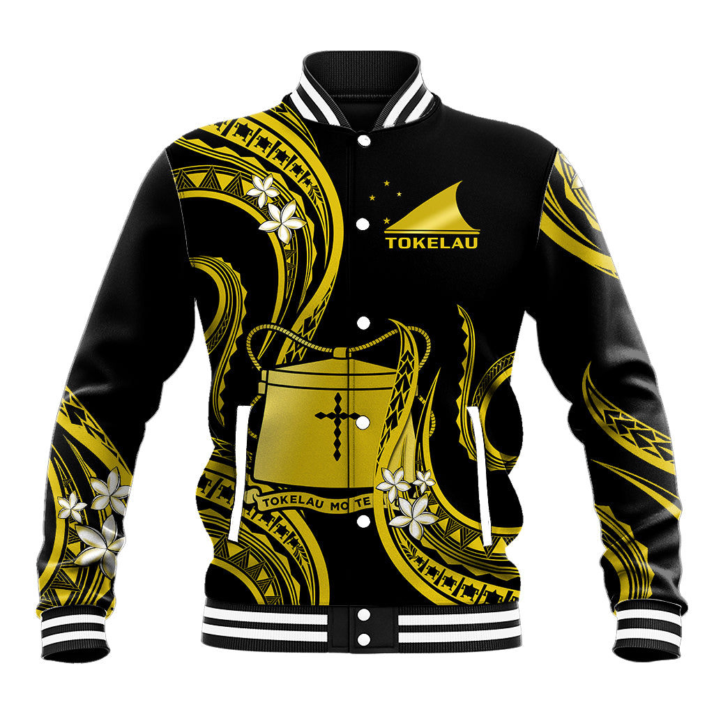 Tokelau Baseball Jacket Tokelauan Tatau With Badge Yellow LT14 Unisex Yellow - Polynesian Pride