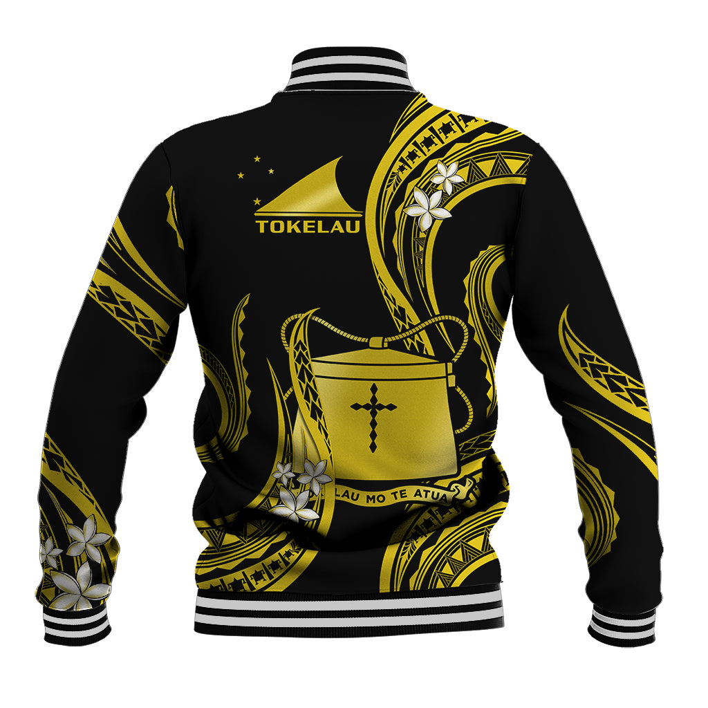 Tokelau Baseball Jacket Tokelauan Tatau With Badge Yellow LT14 - Polynesian Pride