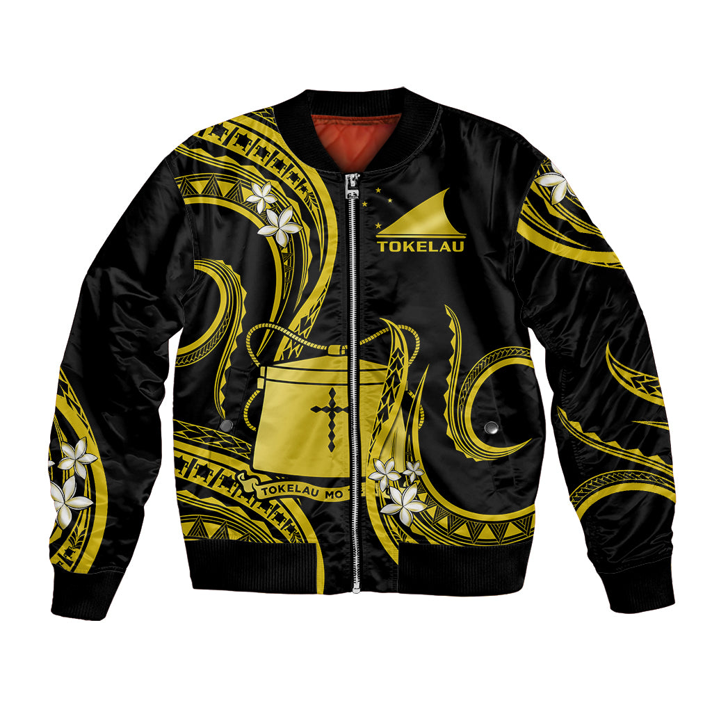 Tokelau Bomber Jacket Tokelauan Tatau With Badge Yellow LT14 Unisex Yellow - Polynesian Pride