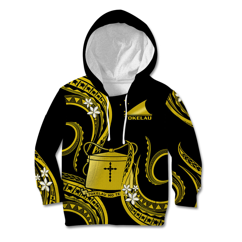 Tokelau Kid Hoodie Tokelauan Tatau With Badge Yellow LT14 Hoodie Yellow - Polynesian Pride