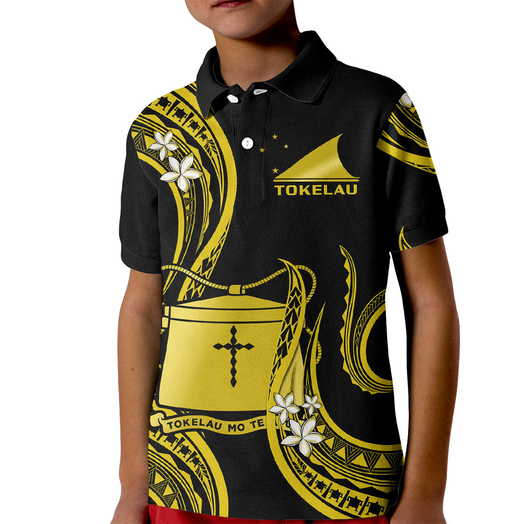 Tokelau Kid Polo Shirt Tokelauan Tatau With Badge Yellow LT14 Kid Yellow - Polynesian Pride