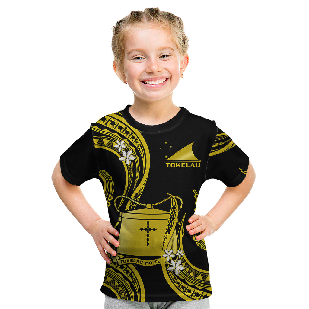 Tokelau Kid T Shirt Tokelauan Tatau With Badge Yellow LT14 Youth XL Size14 - Polynesian Pride