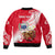 (Custom Personalised) Samoa Sleeve Zip Bomber Jacket Ula Fala Kava Bowl Plumeria Polynesian Red LT14 - Polynesian Pride