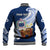 (Custom Personalised) Samoa Baseball Jacket Ula Fala Kava Bowl Plumeria Polynesian Blue LT14 - Polynesian Pride