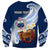 (Custom Personalised) Samoa Sweatshirt Ula Fala Kava Bowl Plumeria Polynesian Blue LT14 - Polynesian Pride