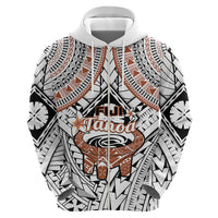 Fiji Tanoa Hoodie Kava Bowl Fijian Tapa Brown Pattern LT14 - Polynesian Pride
