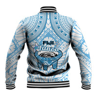 Fiji Tanoa Baseball Jacket Kava Bowl Fijian Tapa Blue Pattern LT14 - Polynesian Pride