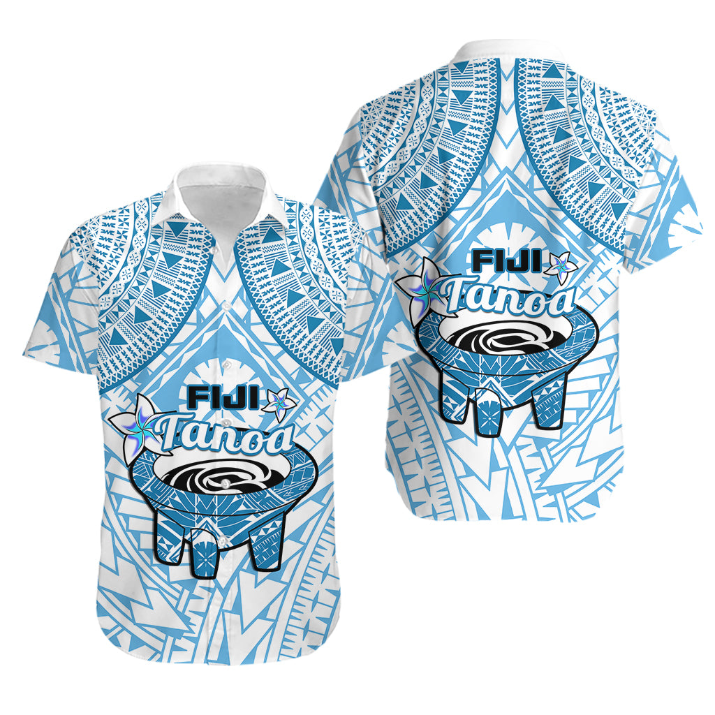 Fiji Tanoa Hawaiian Shirt Kava Bowl Fijian Tapa Blue Pattern LT14 Blue - Polynesian Pride