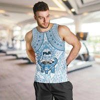 Fiji Tanoa Men Tank Top Kava Bowl Fijian Tapa Blue Pattern LT14 - Polynesian Pride