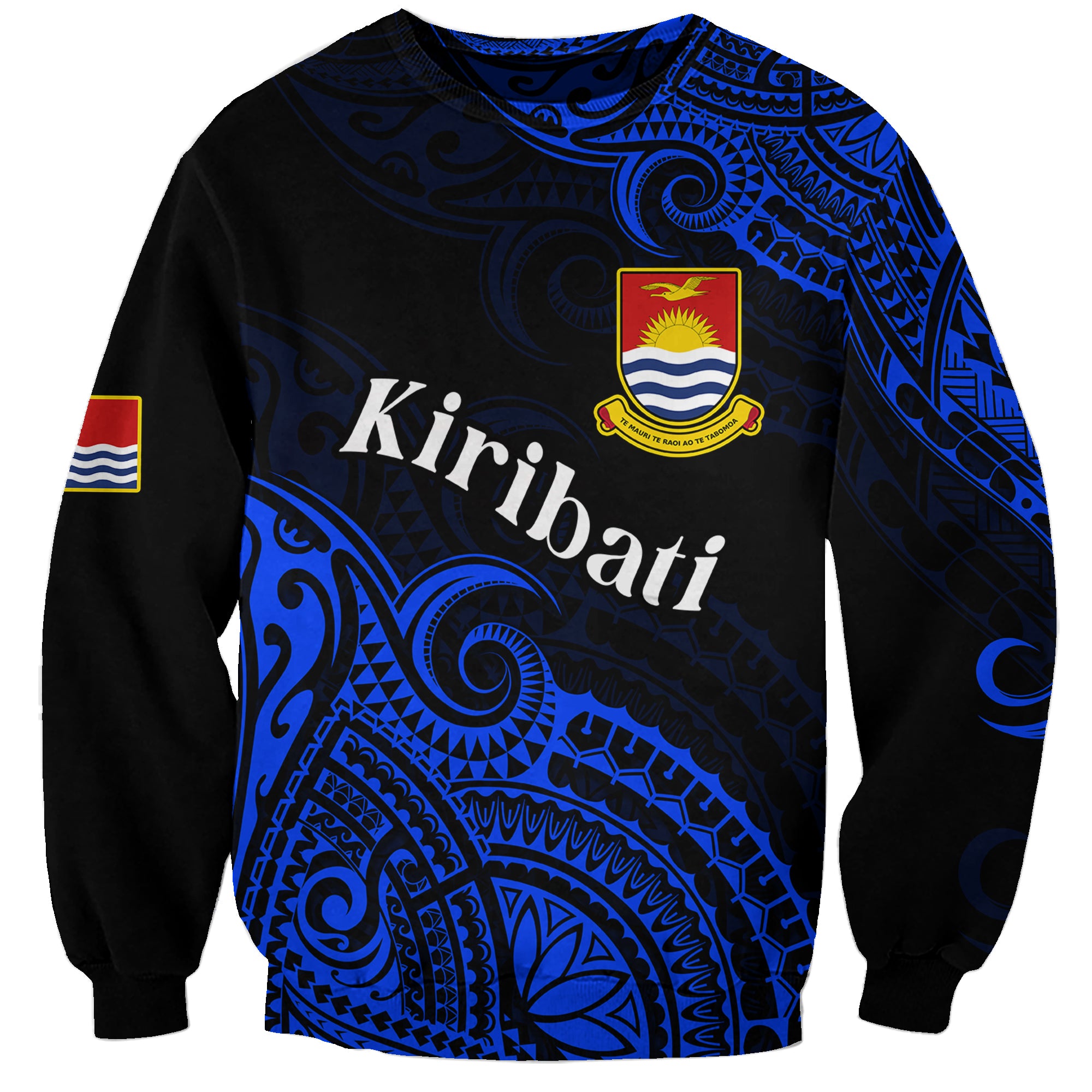 (Custom Personalised) Ribaberiki Kiribati Coat Of Arms Mix Blue Polynesian Sweatshirt LT14 Unisex Blue - Polynesian Pride