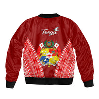 Tonga Heilala Flowers Sleeve Zip Bomber Jacket Tongan Ngatu White Special Verison LT14 - Polynesian Pride