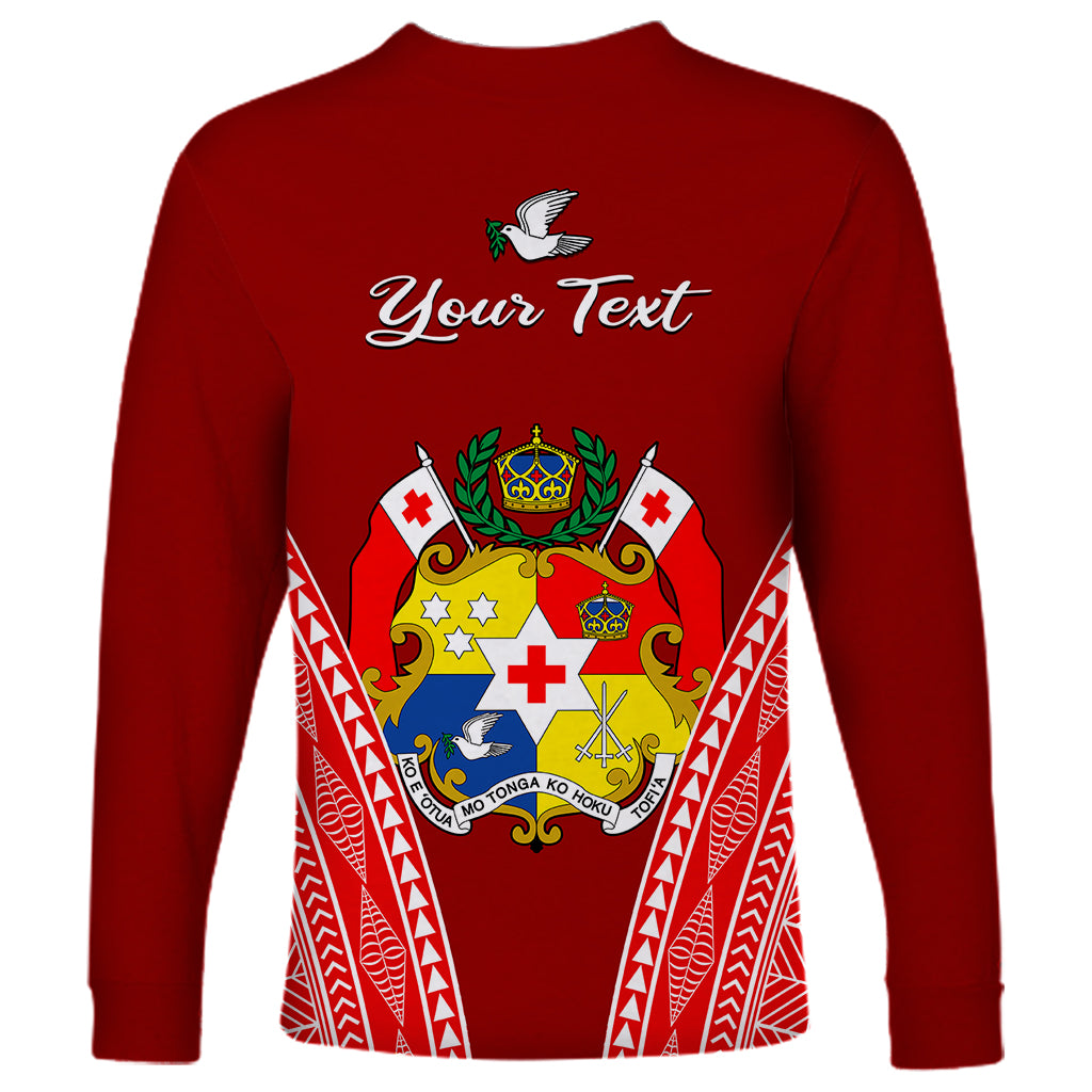 (Custom Personalised) Tonga Heilala Flowers Long Sleeve Shirt Tongan Ngatu White Special Verison LT14 - Polynesian Pride