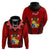 Tonga Heilala Flowers Hoodie Tongan Ngatu Black Special Verison LT14 Red - Polynesian Pride