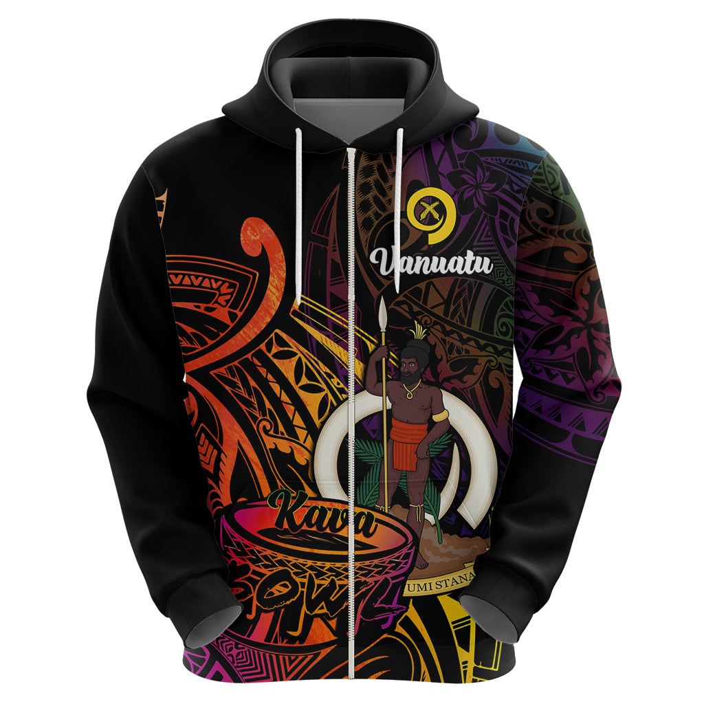 Custom Vanuatu Hoodie Kava Bowl Mix Polynesian Gradient Style LT14 - Polynesian Pride