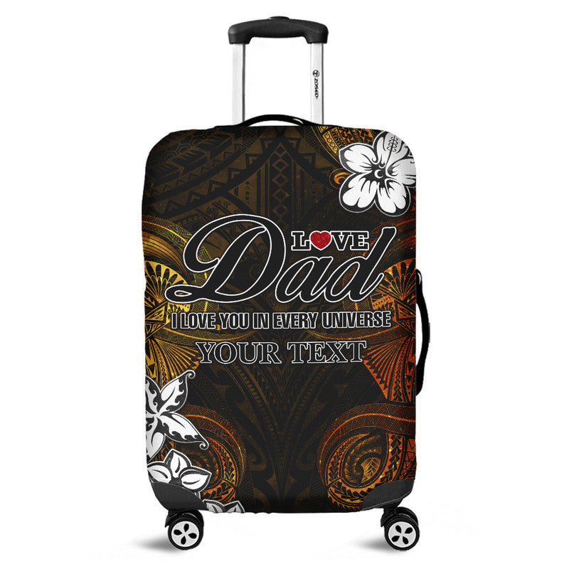 (Custom Personalised) Polynesian Fathers Day Luggage Cover I Love You In Every Universe - Gold LT8 Gold - Polynesian Pride