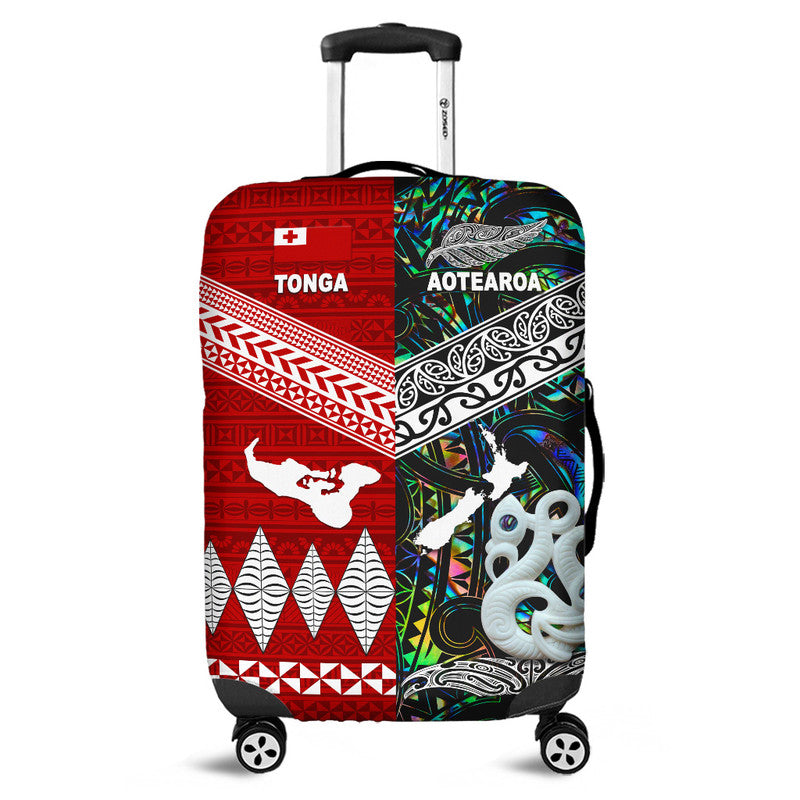 New Zealand And Tonga Luggage Cover Together - Paua Shell LT8 Paua Shell - Polynesian Pride