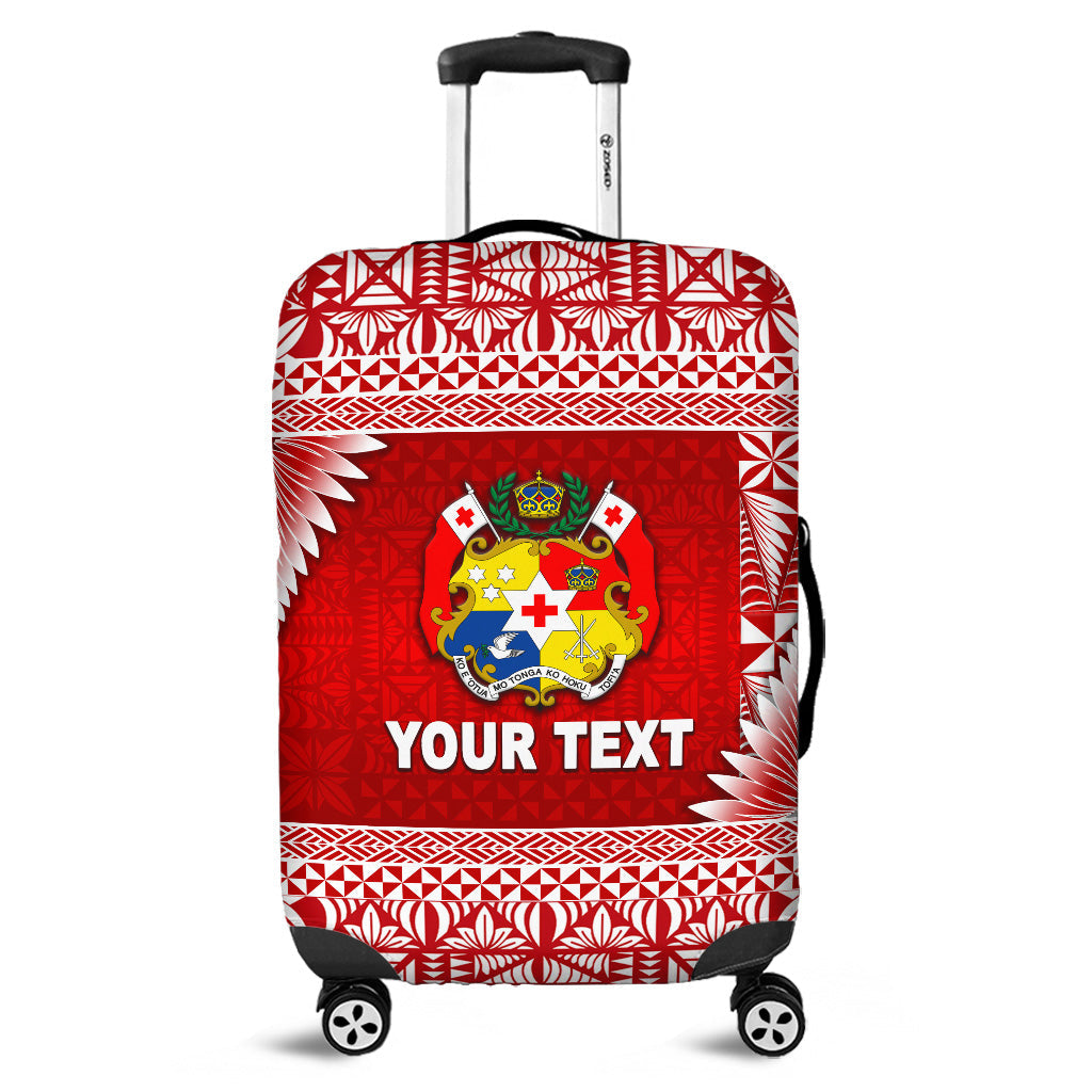 (Custom Personalised) Tonga Coat Of Arms Luggage Covers Simplified Version - Red LT8 Red - Polynesian Pride