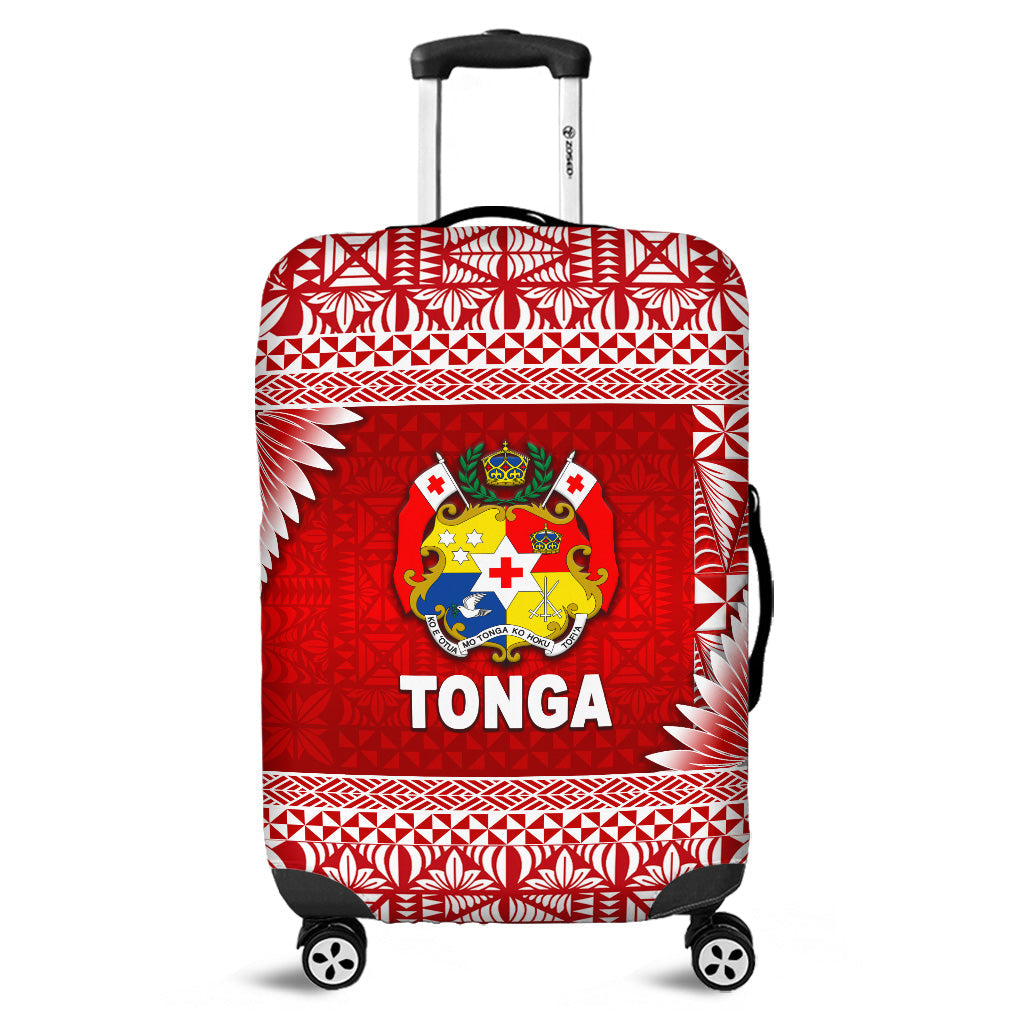 Tonga Coat Of Arms Luggage Covers Simplified Version - Red LT8 Red - Polynesian Pride