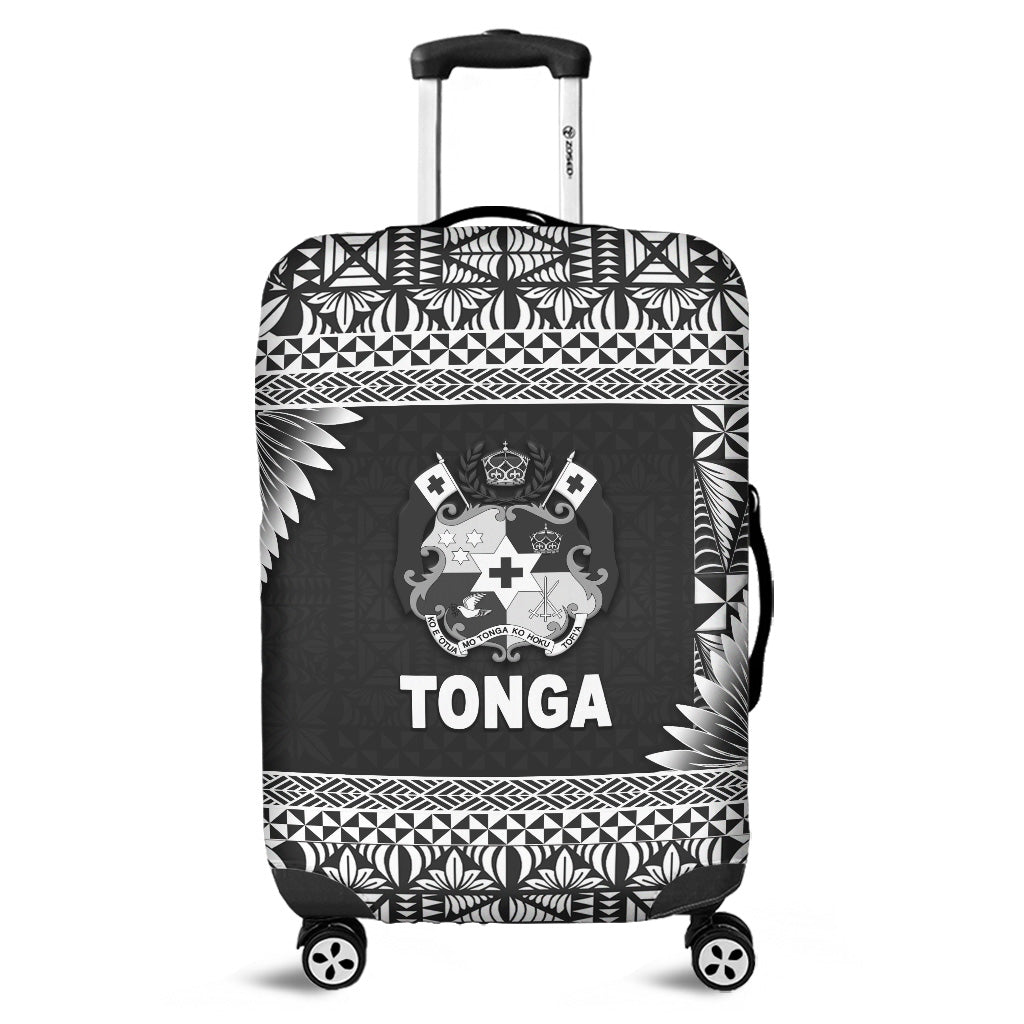 Tonga Coat Of Arms Luggage Covers Simplified Version - Black LT8 Black - Polynesian Pride