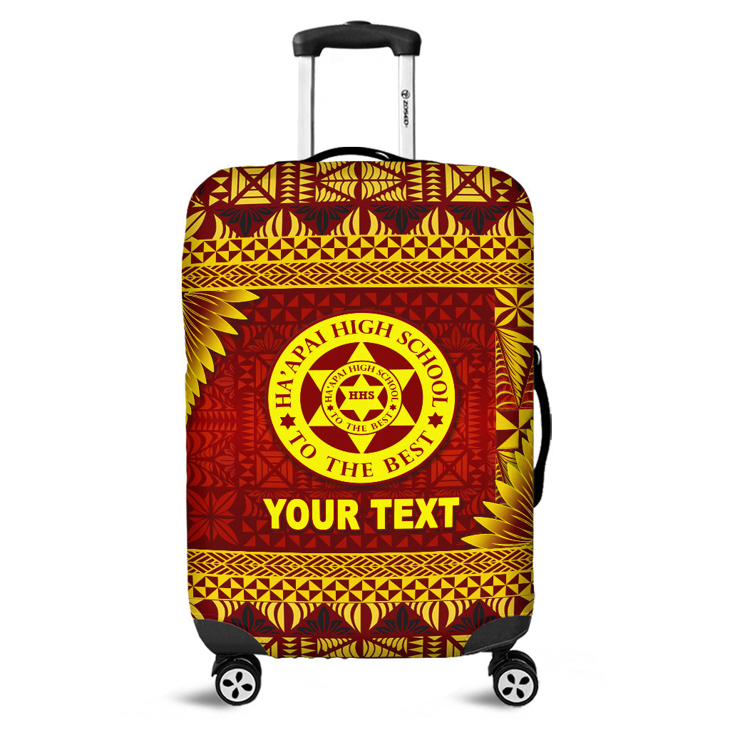 (Custom Personalised) Tonga Ha'apai High School Luggage Covers Simplified Version LT8 Maroon - Polynesian Pride