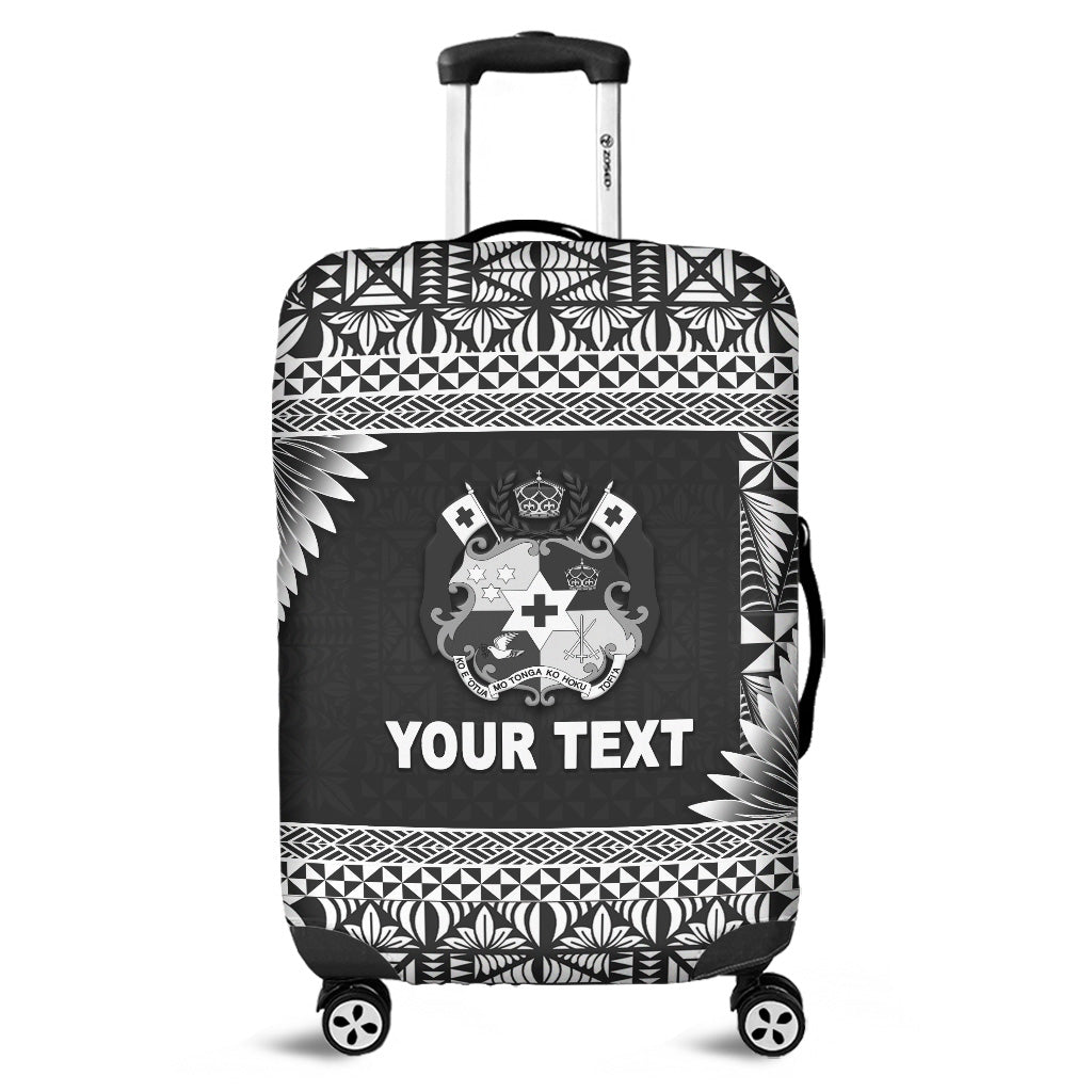 (Custom Personalised) Tonga Coat Of Arms Luggage Covers Simplified Version - Black LT8 Black - Polynesian Pride