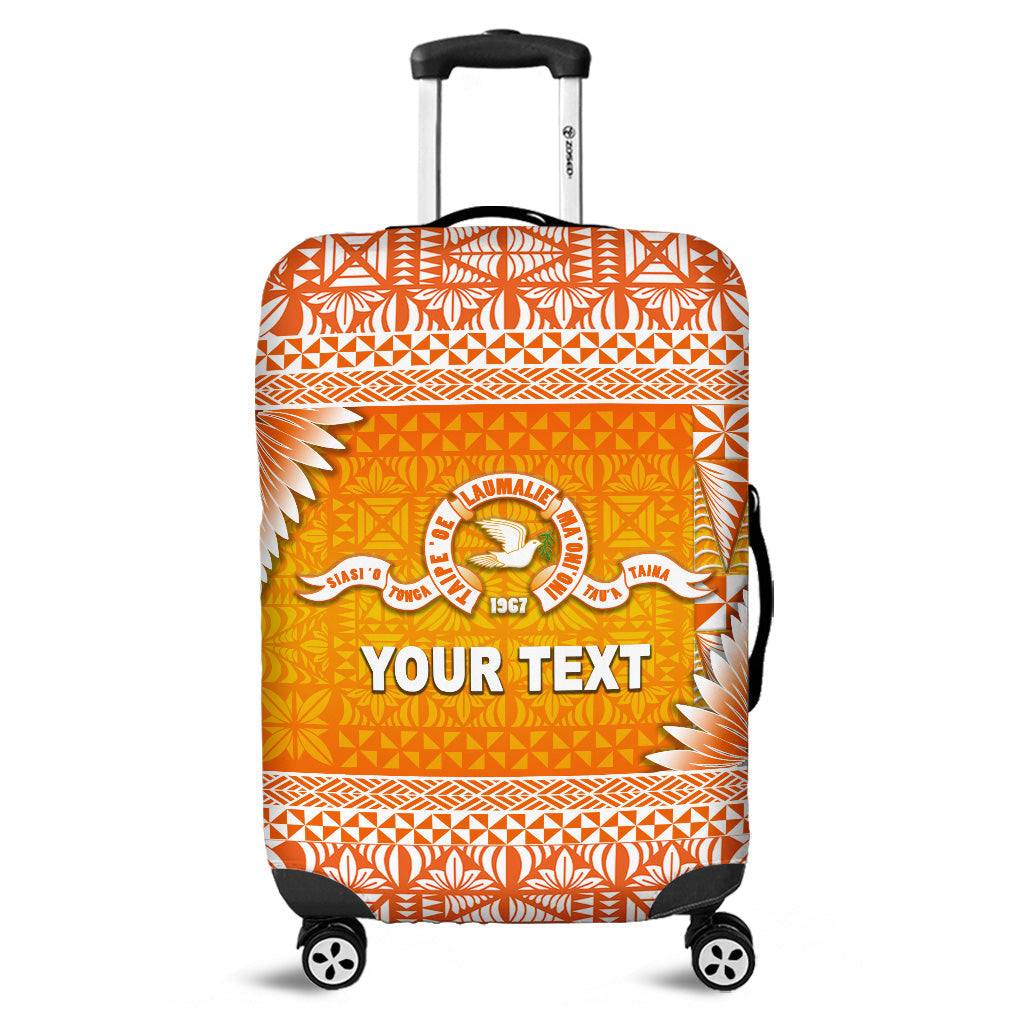 (Custom Personalised) Tonga Tailulu College Luggage Covers Simplified Version LT8 Orange - Polynesian Pride