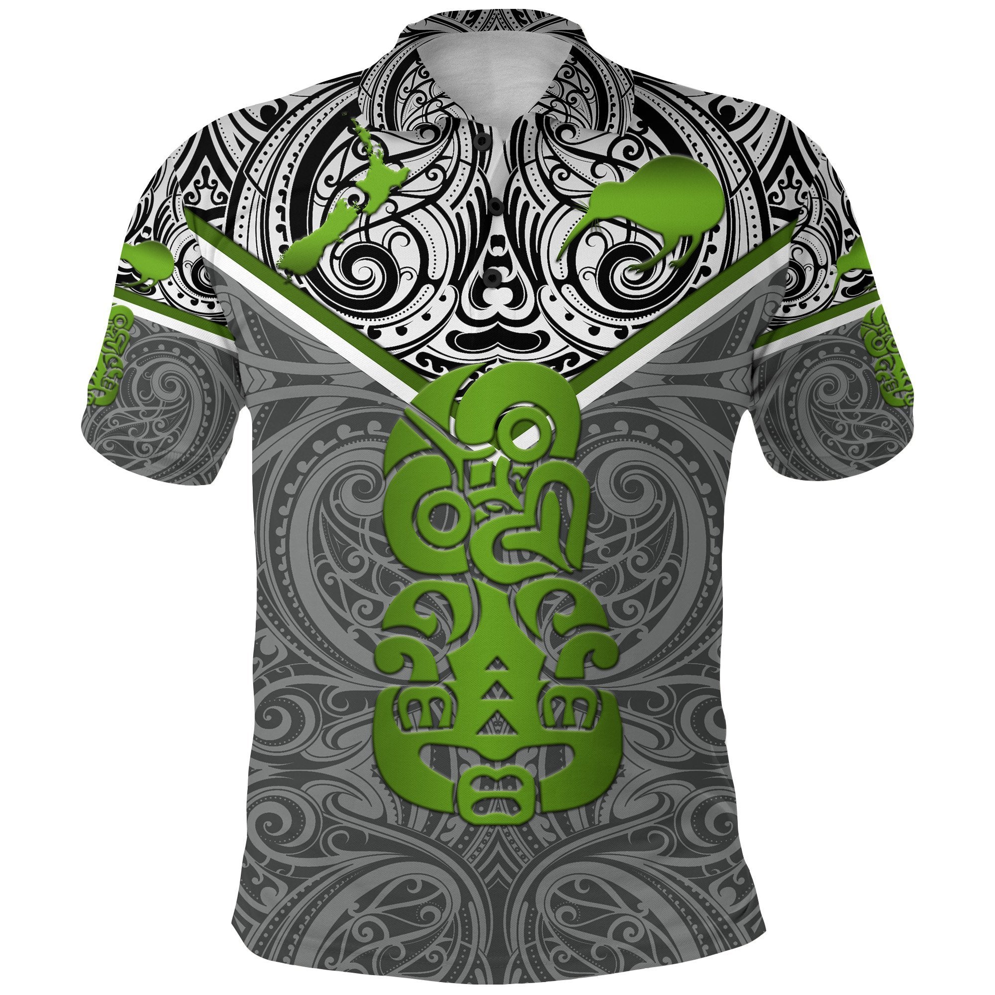 New Zealand Maori Rugby Polo Shirt Pride Version Gray Unisex Gray - Polynesian Pride