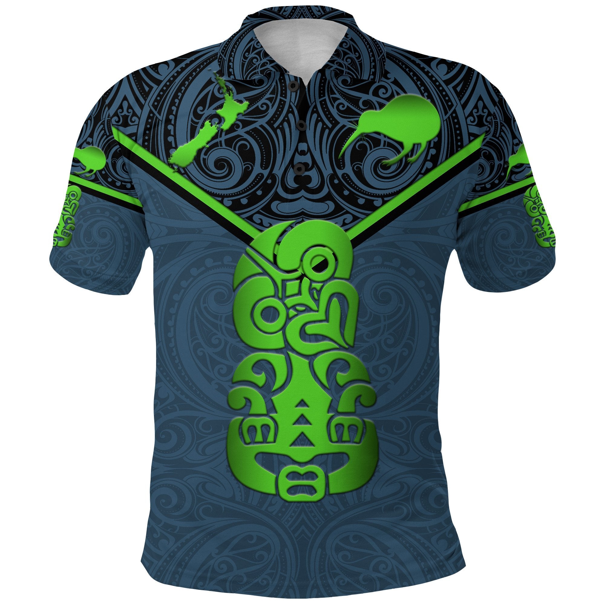 New Zealand Maori Rugby Polo Shirt Pride Version Navy Unisex Navy - Polynesian Pride