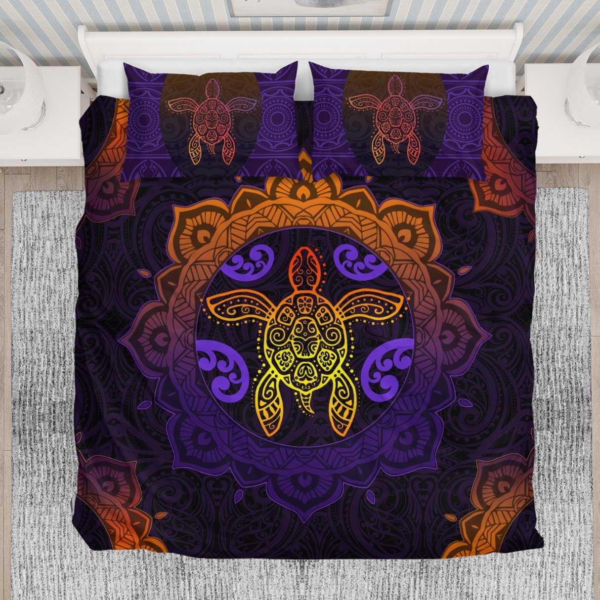 Maori Turtle Bedding Set Purple - Polynesian Pride