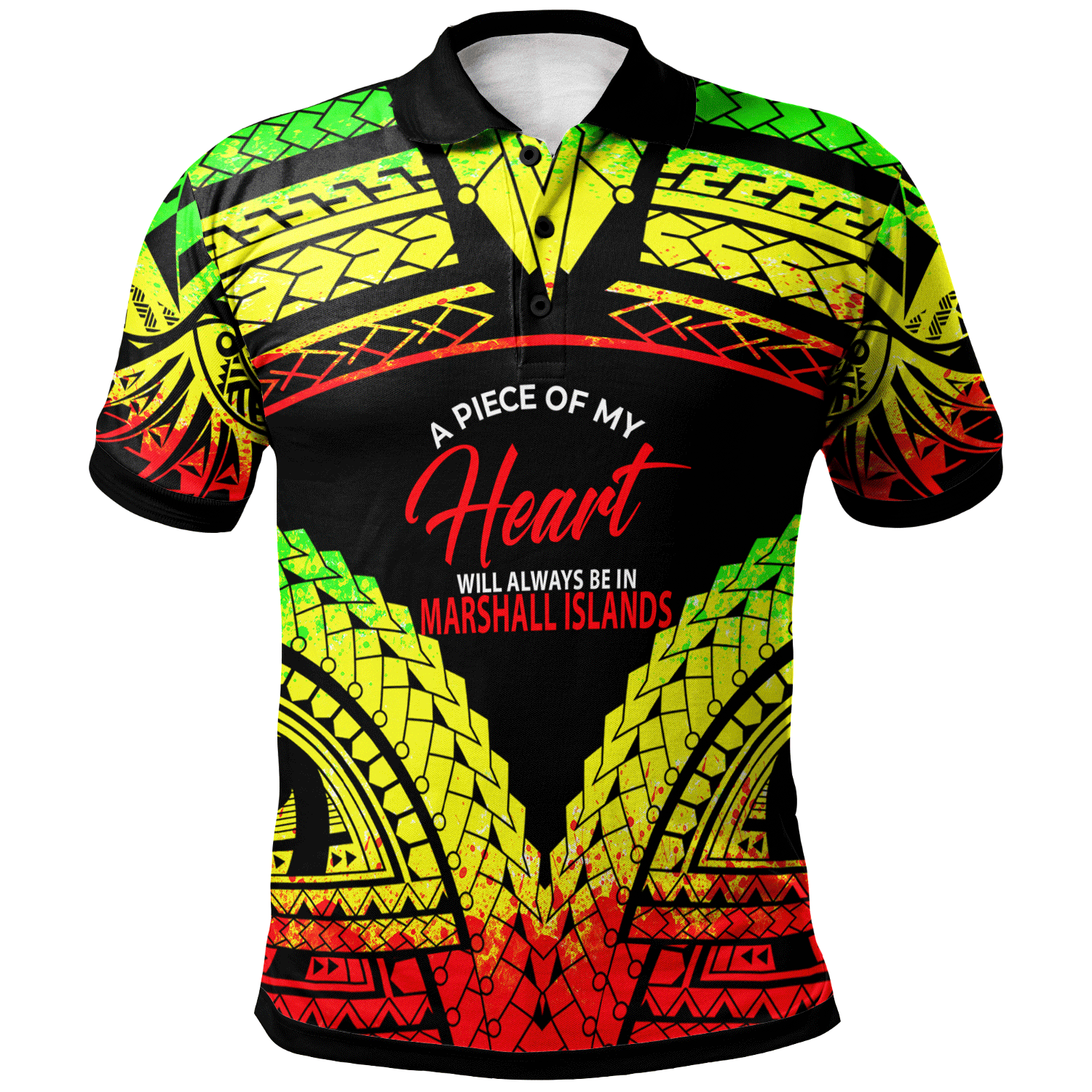 Marshall Islands Polo A Piece Of My Heart Unisex Reggae - Polynesian Pride