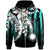 Marshall Islands Zip Hoodie Cyan Vertical Stripes Style Unisex Cyan - Polynesian Pride