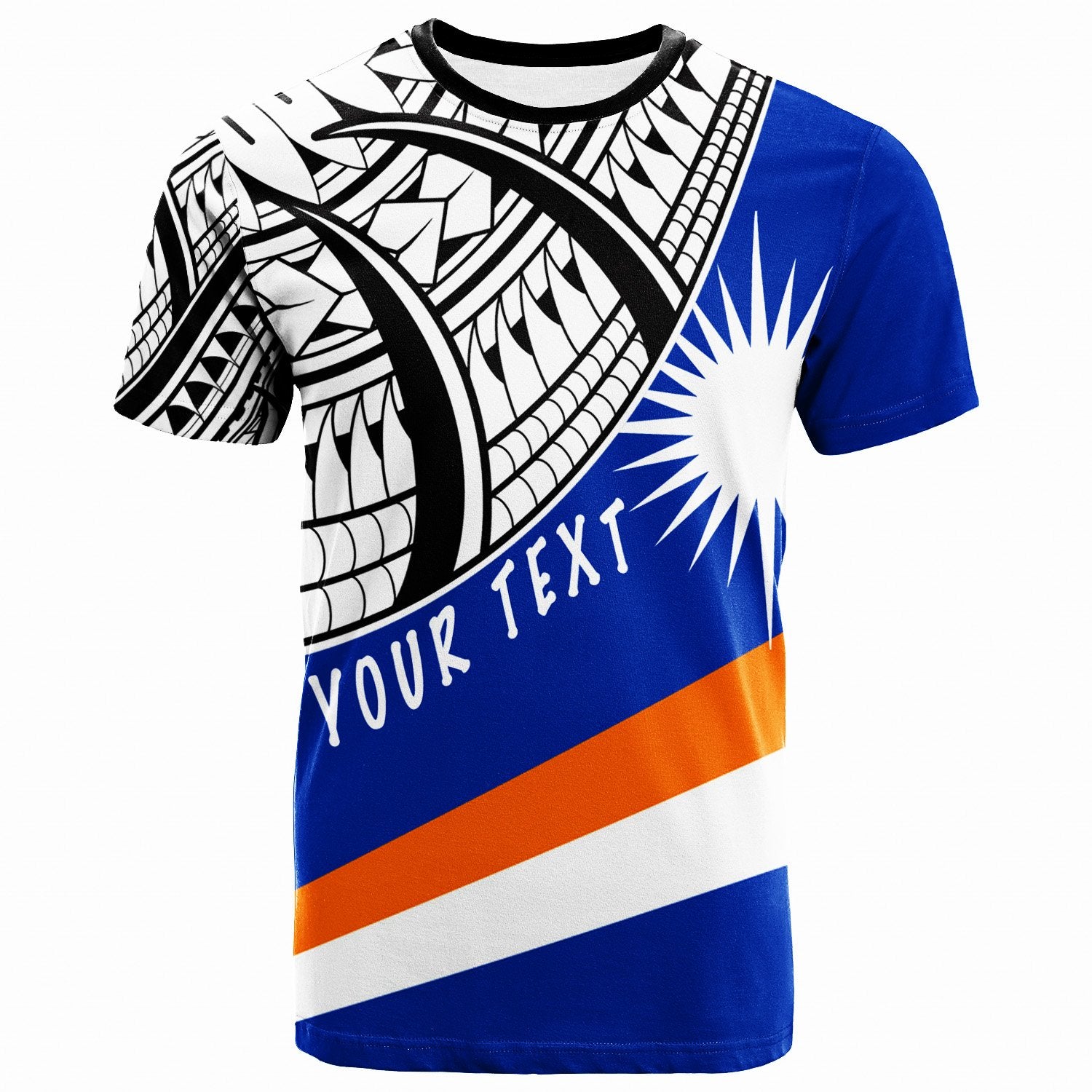Marshall Custom T Shirt Marshallese Flag Classic Blue - Polynesian Pride