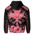 Custom Kanaka Turtle Hibiscus Hoodie Zip Black Pink - Polynesian Pride