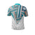 Hawaii Polo Shirt Football Jersey Style White and Cyan AH - Polynesian Pride