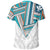 Hawaii T Shirt Football Jersey Style White and Cyan - Polynesian Pride