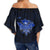 Kanaka Map Polynesian Off Shoulder Waist Wrap Top - Blue Heart - AH - Polynesian Pride