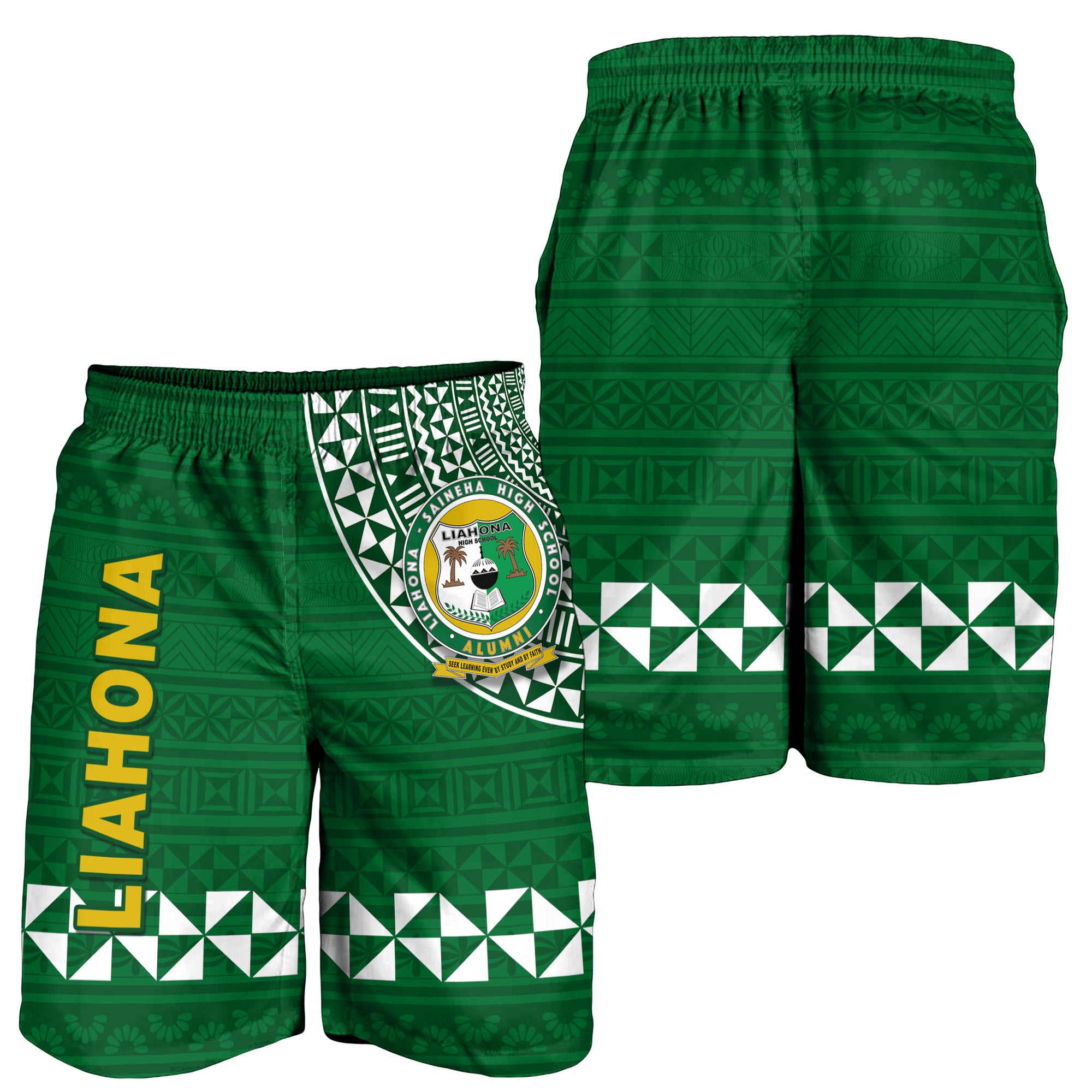 Tonga Liahona High School Men Short Original Style LT8 Green - Polynesian Pride