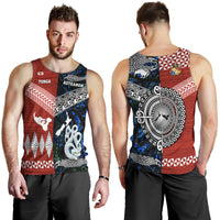 New Zealand And Tonga Men Tank Top Together - Blue LT8 - Polynesian Pride