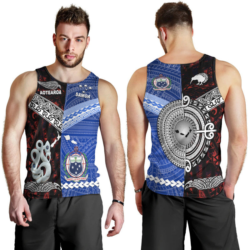 New Zealand And Samoa Men Tank Top Together - Red LT8 - Polynesian Pride