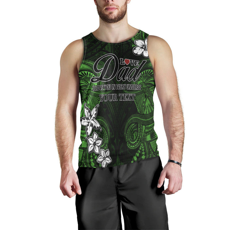 (Custom Personalised) Polynesian Fathers Day Men Tank Top I Love You In Every Universe - Green LT8 Green - Polynesian Pride