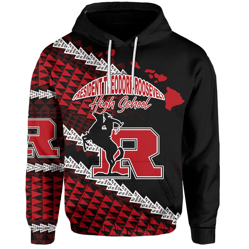 Custom President Theodore Roosevelt High School Hawaii Hoodie LT6 Red - Polynesian Pride