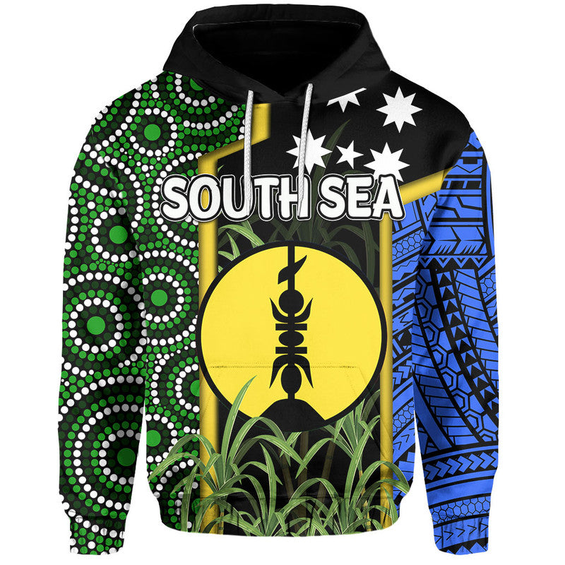 Custom South Sea Islanders Flag Style Hoodie New Caledonia LT6 Black - Polynesian Pride