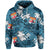 Fiji Hibiscus Hoodie Hawaii Style No.1 LT6 Blue - Polynesian Pride