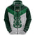 Custom Aotearoa Rugby Zip Hoodie Maori Kiwi Unisex Green - Polynesian Pride