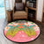 Hawaii Turtle Couple Plumeria Valentine Pattern Round Carpet - Bond Style - AH - Polynesian Pride