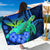 Hawaii Turtle Hibiscus Polynesian Sarong - Jade Stone - AH Sarong One Size Blue - Polynesian Pride