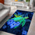 Hawaii Turtle Hibiscus Polynesian Area Rug - Jade Stone - AH - Polynesian Pride