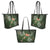 Hawaii Turtle Plumeria Polynesian Large Leather Tote - Luck Style - AH - Polynesian Pride