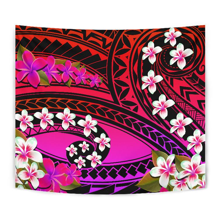 Hawaii Plumeria Polynesian Tapestry - Hope - Purple - AH Wall Tapestry Purple - Polynesian Pride