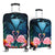 Kanaka Flamingo Couple Rose Hibiscus Plumeria Luggage Cover - Love Universe - AH Galaxy - Polynesian Pride